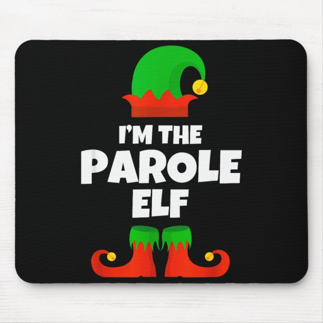 Alfombrilla De Ratón I'm The Parole Elf Family Pajama Christmas Officer (Frente)