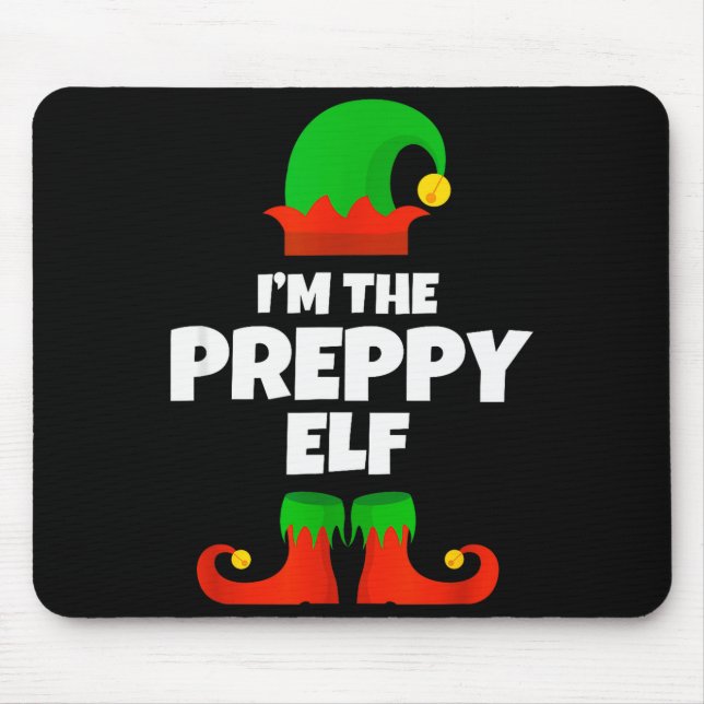 Alfombrilla De Ratón I'm The Preppy Elf Family Pajama Christmas Funny  (Frente)