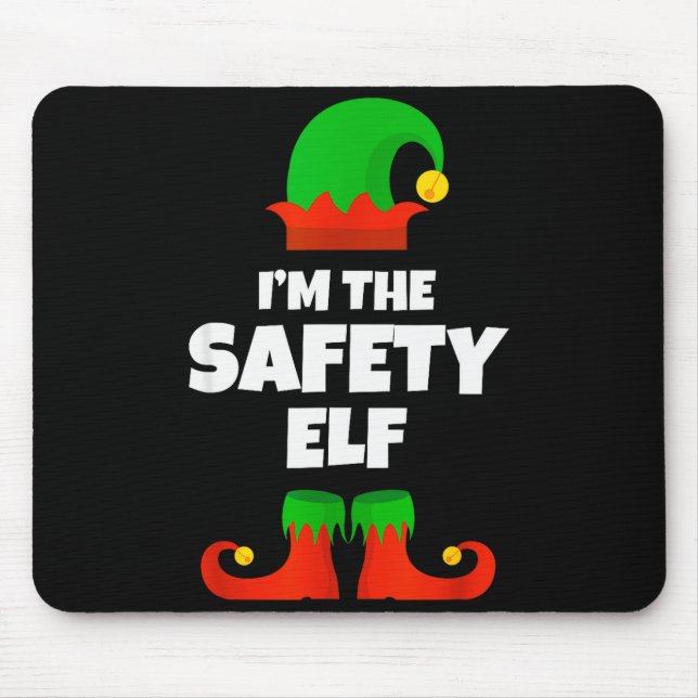 Alfombrilla De Ratón I'm The Safety Elf Family Pajama Christmas Funny  (Frente)