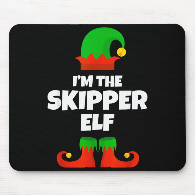 Alfombrilla De Ratón I'm The Skipper Elf Family Pajama Christmas Funny  (Frente)