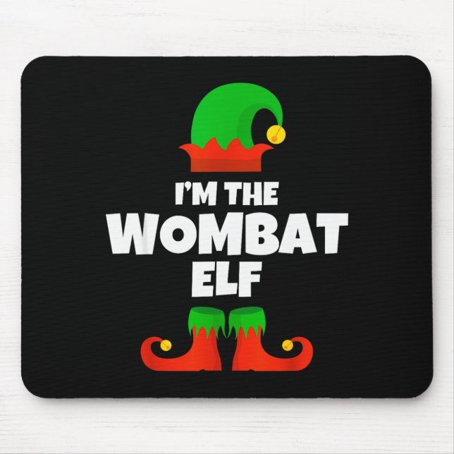 Alfombrilla De Ratón I'm The Wombat Elf Family Pajama Christmas Funny  (Frente)