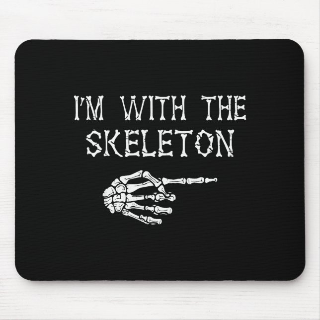 Alfombrilla De Ratón I'm With Skeleton Funny Couples Matching Halloween (Frente)