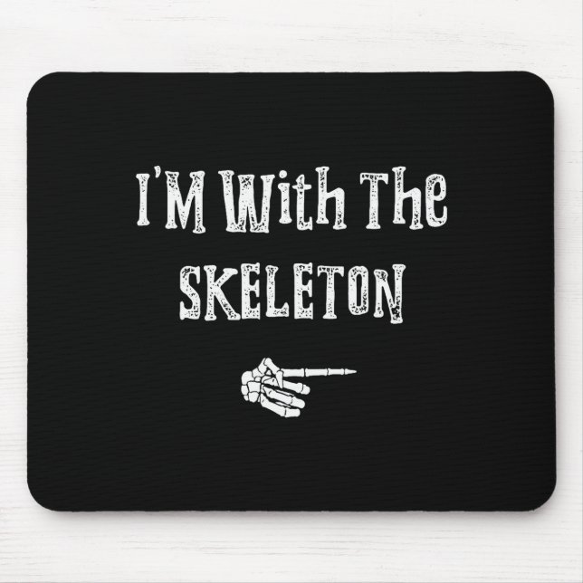 Alfombrilla De Ratón I'm With Skeleton Halloween Costume Funny Couples  (Frente)