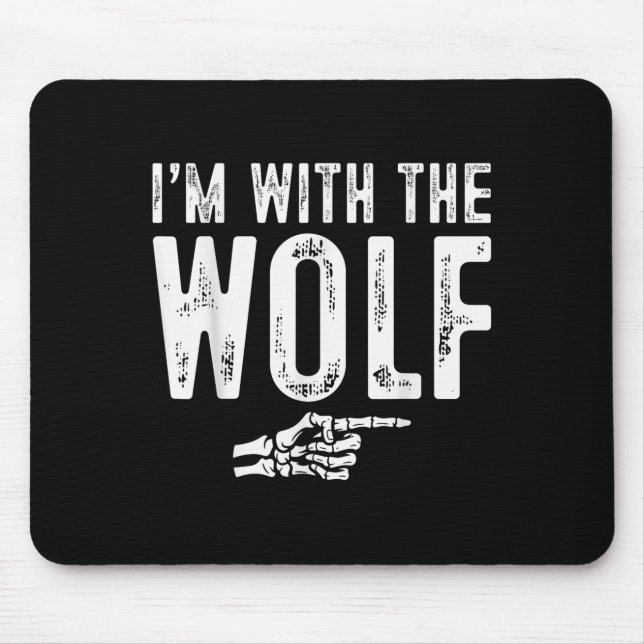 Alfombrilla De Ratón I'm With The Wolf Easy Costume Halloween Couples M (Frente)