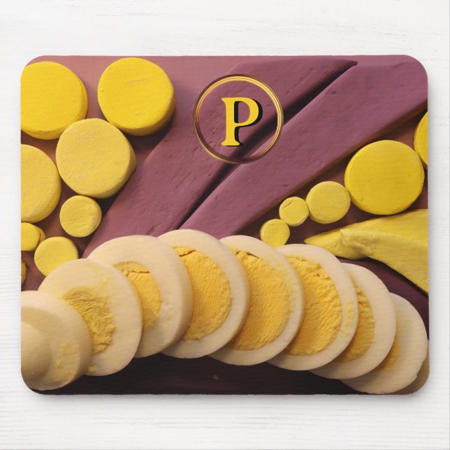 Alfombrilla De Ratón Imagen amarilla amarilla amarilla de huevo duro en (Frente)