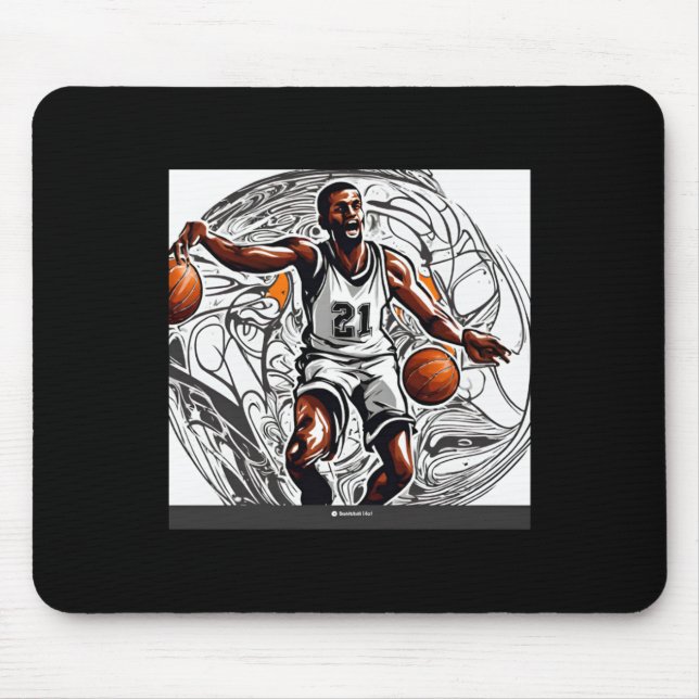 Alfombrilla De Ratón Imagen de baloncesto (Frente)