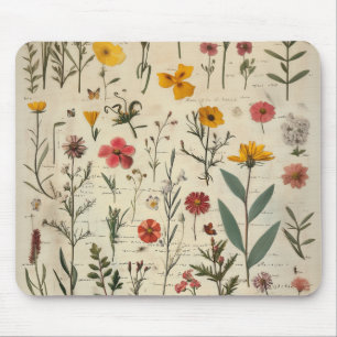Alfombrilla De Ratón Imagen de estilo herbario victoriano