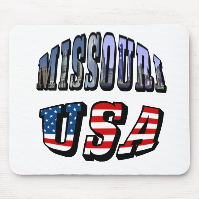 Alfombrilla De Ratón Imagen de Missouri y texto de Estados Unidos (Frente)