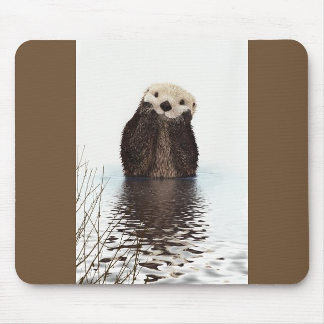 Alfombrilla De Ratón Imagen de vida silvestre Cute Otter (Frente)