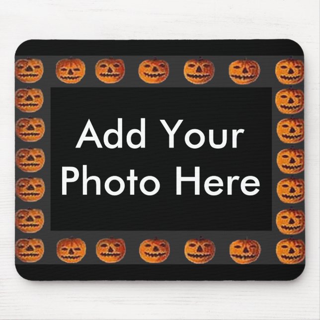 Alfombrilla De Ratón Imagen del patrón de marco de Jack o' Lantern (Frente)
