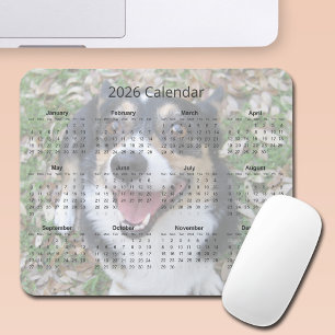 Alfombrilla De Ratón Imán de calendario 2026 de foto de perro personali
