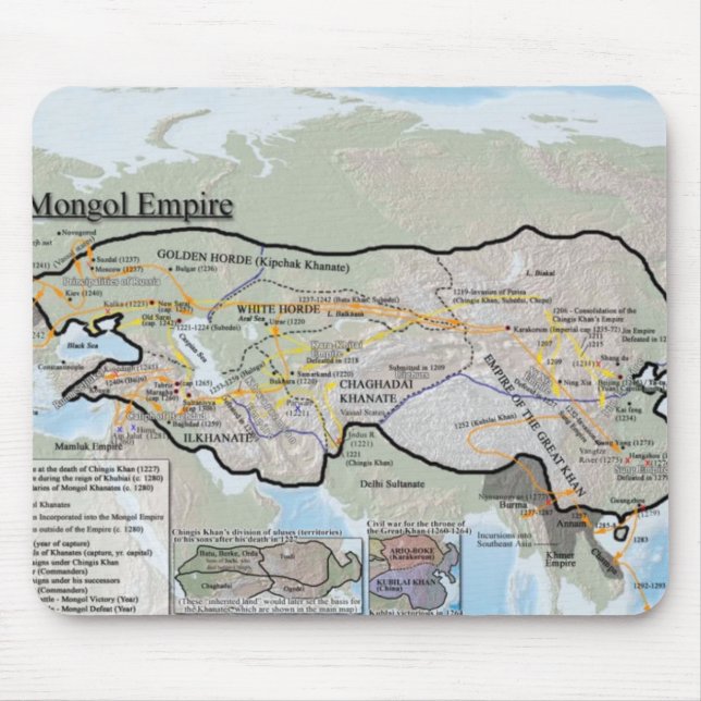 Alfombrilla De Ratón Imperio mongol Mousemat (Frente)