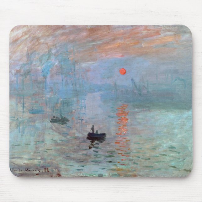 Alfombrilla De Ratón Impresión, amanecer, Claude Monet, 1872 (Frente)
