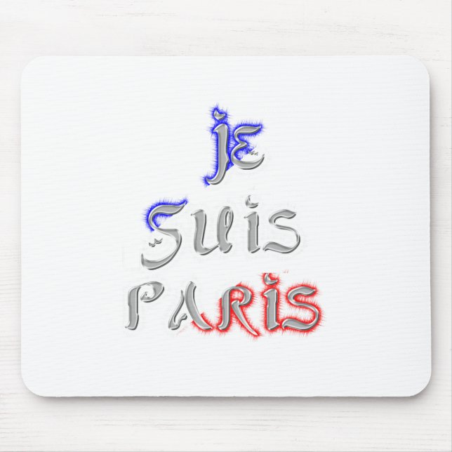 Alfombrilla De Ratón Impresión artística de Je Suis Paris (Frente)