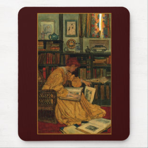 Alfombrilla De Ratón Impresión artística para amantes de libros antiguo
