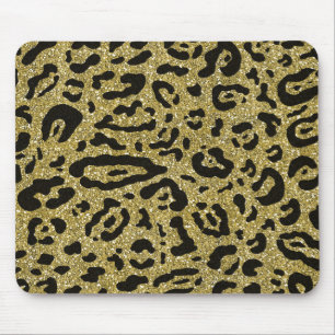 Alfombrilla De Ratón Impresión de Animal Leopardo Guepardo Negro Brillo