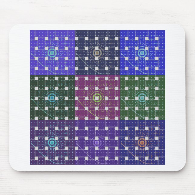 Alfombrilla De Ratón Impresión de arte azul y púrpura (Frente)