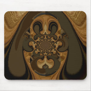 Alfombrilla De Ratón Impresión de arte de Coffee Brown Fluid Kaleidosco