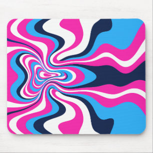 Alfombrilla De Ratón Impresión de Arte de Olas Retro Vibrantes - Diseño
