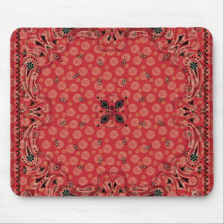 Alfombrilla De Ratón Impresión de Bandana Roja Paisley Occidental