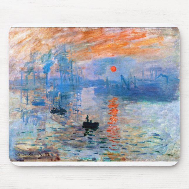 Alfombrilla De Ratón Impresión de Claude Monet, amanecer (1872) (Frente)