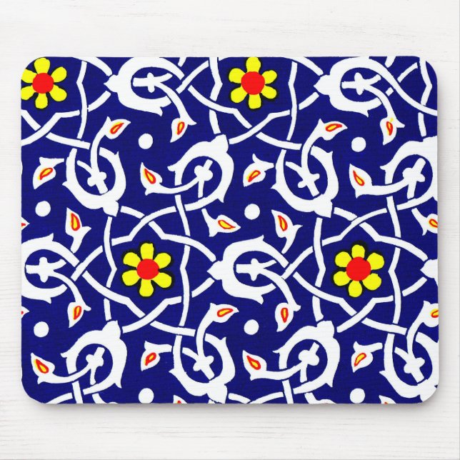 Alfombrilla De Ratón impresión de flores y nudos (Frente)