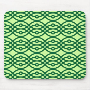Alfombrilla De Ratón Impresión de Kimono, verde claro y oscuro