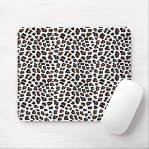 Alfombrilla De Ratón Impresión de leopardo blanco