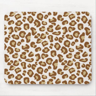Alfombrilla De Ratón Impresión de leopardo de la nieve, beige, Tan y bl