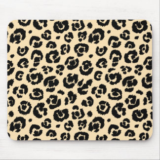 Alfombrilla De Ratón Impresión de leopardo negro crema