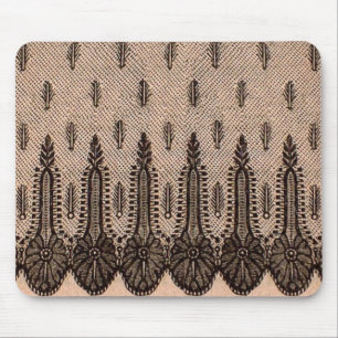 Alfombrilla De Ratón impresión de malla floral negra