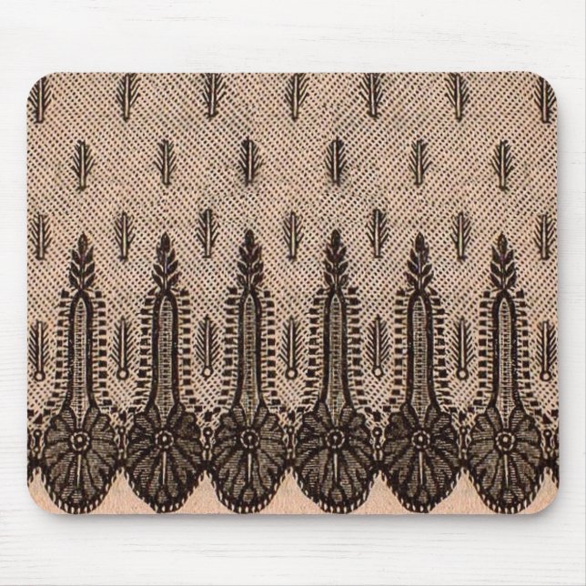 Alfombrilla De Ratón impresión de malla floral negra (Frente)