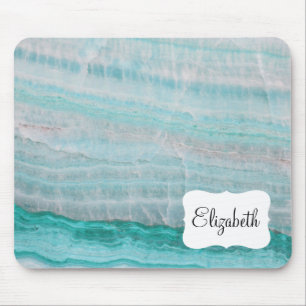 Alfombrilla De Ratón Impresión de onda de granito turquesa con capas