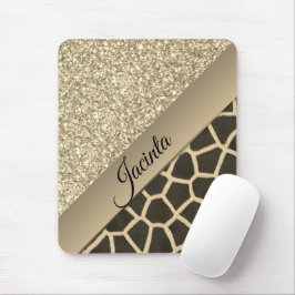 Alfombrilla De Ratón Impresión de oro Glam Giraffe
