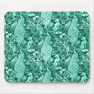 Alfombrilla De Ratón Impresión de pavo real, turquesa y aqua