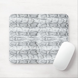 Alfombrilla De Ratón Impresión de piel de serpiente en Python blanco