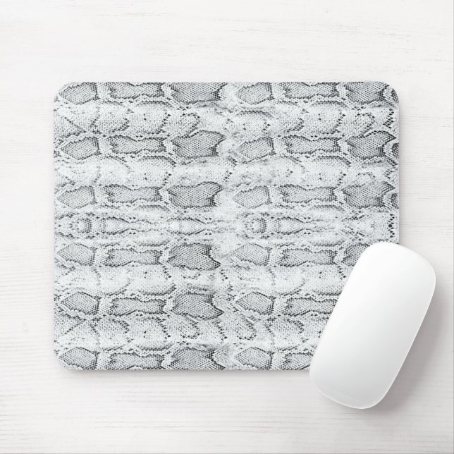 Alfombrilla De Ratón Impresión de piel de serpiente en Python blanco (Con ratón)