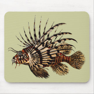 Alfombrilla De Ratón Impresión del arte del Lionfish del vintage