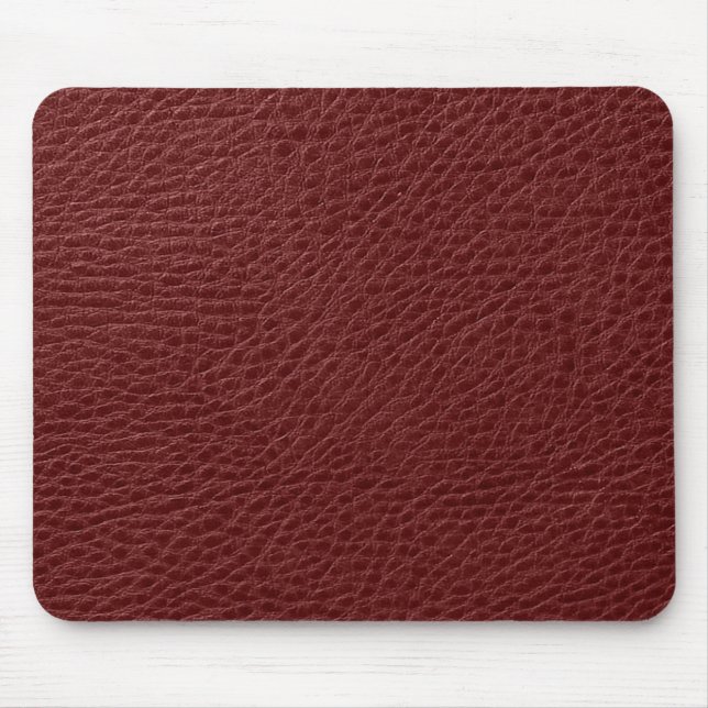 Alfombrilla De Ratón Impresión elegante de cuero falso rojo oscuro (Frente)