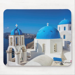 Alfombrilla De Ratón Impresión fotográfica de Santorini, Grecia