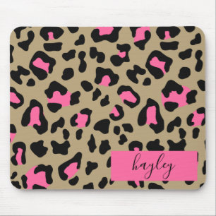 Alfombrilla De Ratón Impresión personalizada de leopardo rosa caliente