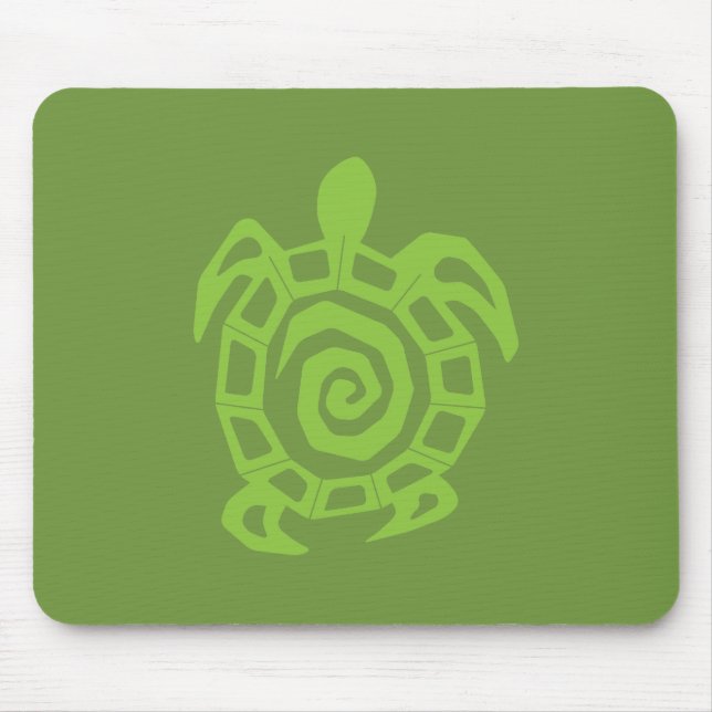 Alfombrilla De Ratón Impresión verde de tortuga (Frente)