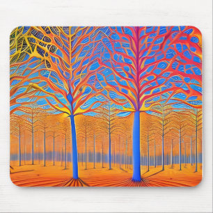 Alfombrilla De Ratón Impresionante bosque de bosques de arte moderno