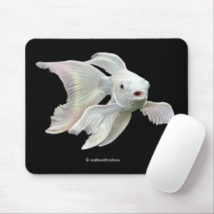 Alfombrilla De Ratón Impresionante pez koi mariposa de platino