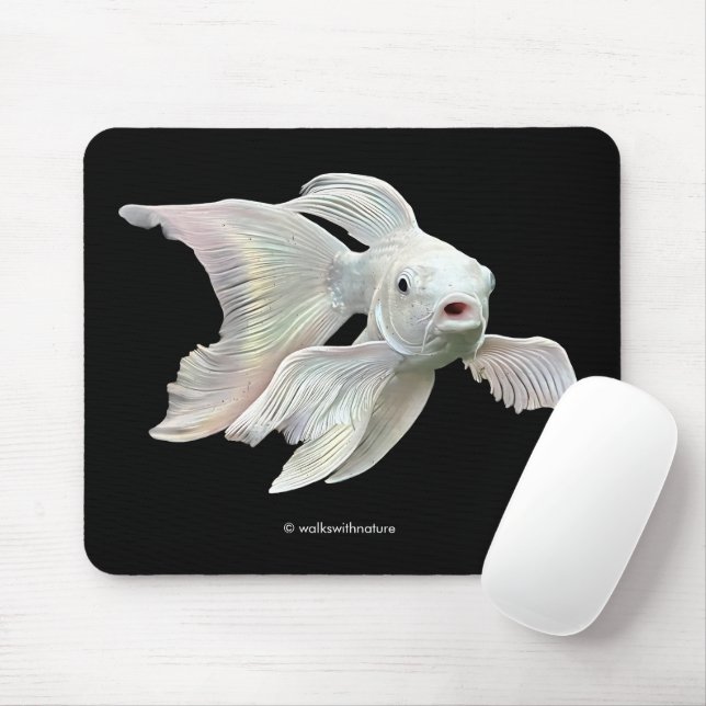 Alfombrilla De Ratón Impresionante pez koi mariposa de platino (Con ratón)