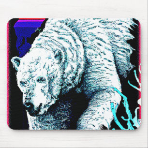 Alfombrilla De Ratón Impresionante pintura de un oso polar. ¡Hazte con