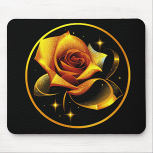 Alfombrilla De Ratón Impresionante Rosa de oro único