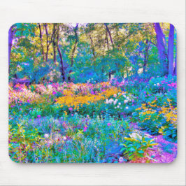 Alfombrilla De Ratón Impresionantes flores de paisaje de jardín colorid