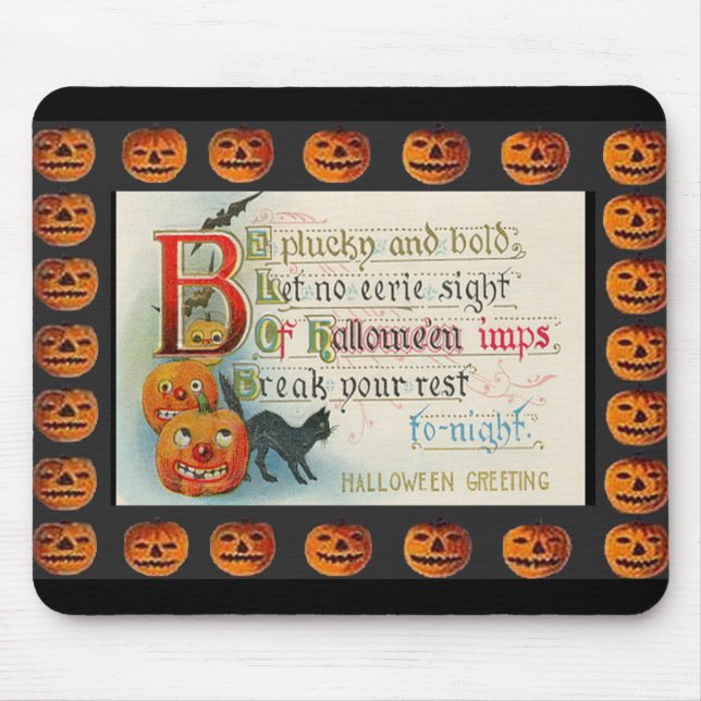 Alfombrilla De Ratón Impresiones de Halloween vintage (Frente)