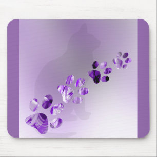 Alfombrilla De Ratón Impresiones de la pata del gato, perro, perrito